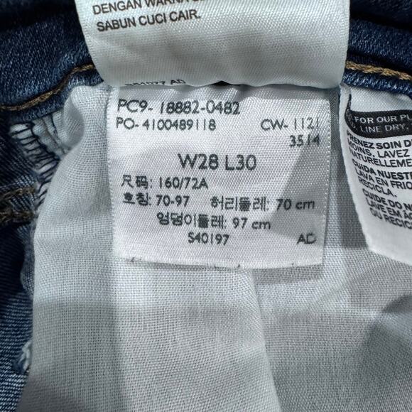 Levi’s 721 High Rise Skinny Jeans 28 Raw Hem Stretch Blue Denim Ankle - Picture 9 of 9